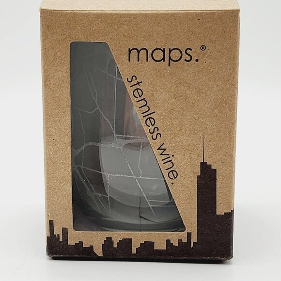 The Uncommon Green Stemless Wine Glass Etched Map of Nashville TN 15 oz Made USA - Picture 5 of 5